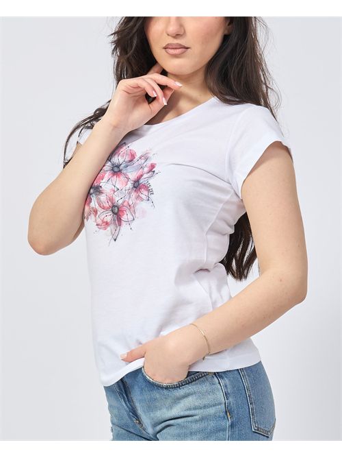 Yes Zee Women's T-Shirt with Flower Print YES ZEE | T257-SG000101